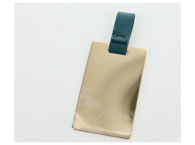 Miu Miu Matelasse Neck Pouch Leather Green Gold Auth 197292M D'oro Verde - vista 26