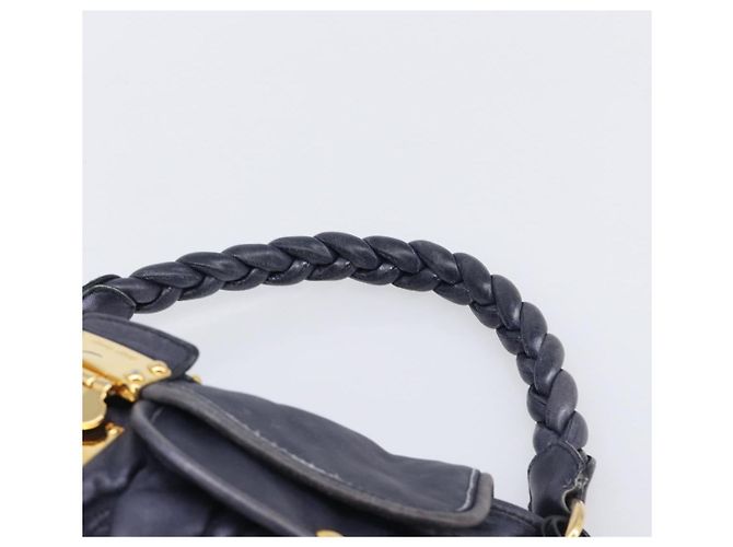 Borsa a mano Miu Miu Matelassé in pelle 2way Navy tono oro Auth 167624V Blu navy - vista 15