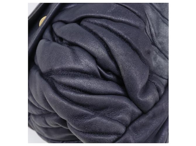 Borsa a mano Miu Miu Matelassé in pelle 2way Navy tono oro Auth 167624V Blu navy - vista 21