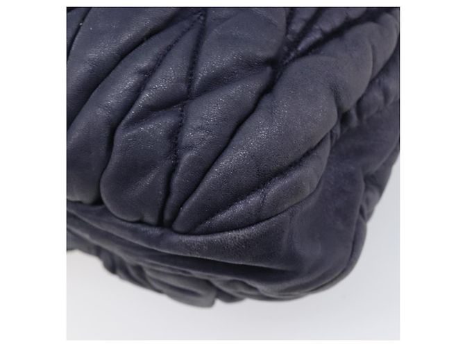 Borsa a mano Miu Miu Matelassé in pelle 2way Navy tono oro Auth 167624V Blu navy - vista 22