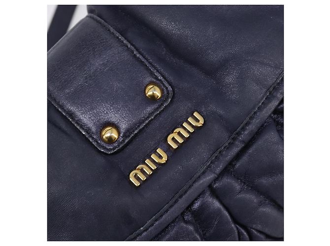 Borsa a mano Miu Miu Matelassé in pelle 2way Navy tono oro Auth 167624V Blu navy - vista 24