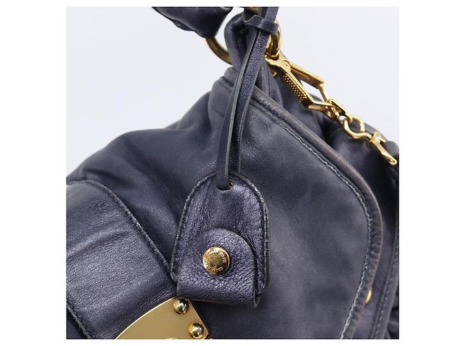 Borsa a mano Miu Miu Matelassé in pelle 2way Navy tono oro Auth 167624V Blu navy - vista 25
