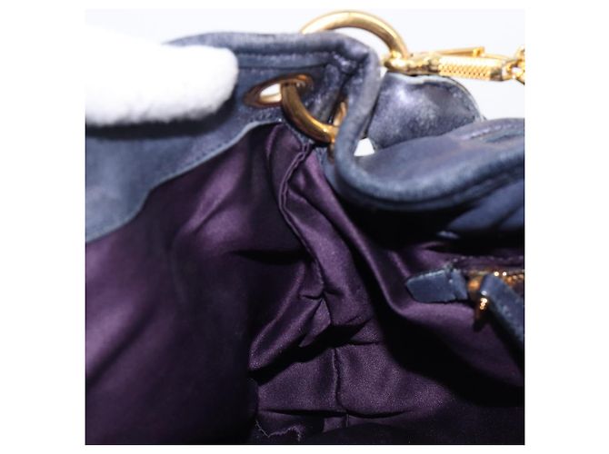 Borsa a mano Miu Miu Matelassé in pelle 2way Navy tono oro Auth 167624V Blu navy - vista 33