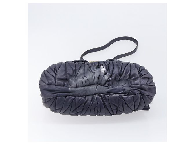 Borsa a mano Miu Miu Matelassé in pelle 2way Navy tono oro Auth 167624V Blu navy - vista 5