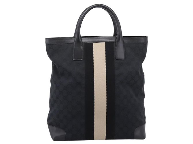 Borsa a mano GUCCI GG Canvas Nero Argento 002 1093 3444 Auth 201351 - vista 13