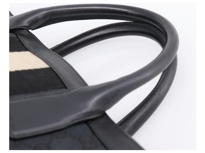 Borsa a mano GUCCI GG Canvas Nero Argento 002 1093 3444 Auth 201351 - vista 14