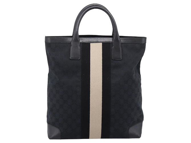 Borsa a mano GUCCI GG Canvas Nero Argento 002 1093 3444 Auth 201351 - vista 2