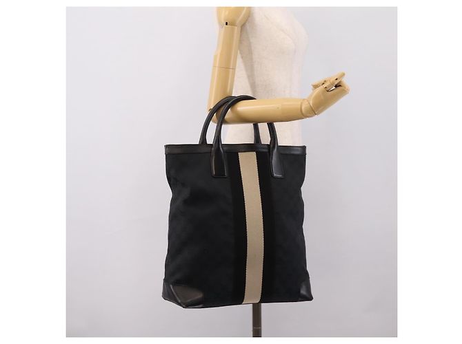 Borsa a mano GUCCI GG Canvas Nero Argento 002 1093 3444 Auth 201351 - vista 21