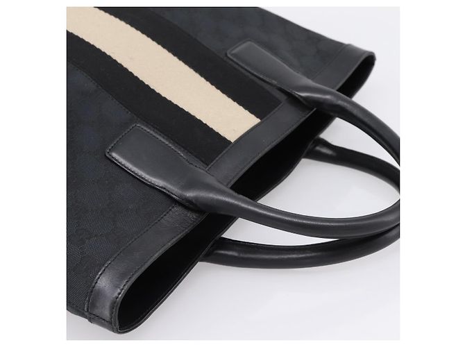 Borsa a mano GUCCI GG Canvas Nero Argento 002 1093 3444 Auth 201351 - vista 6