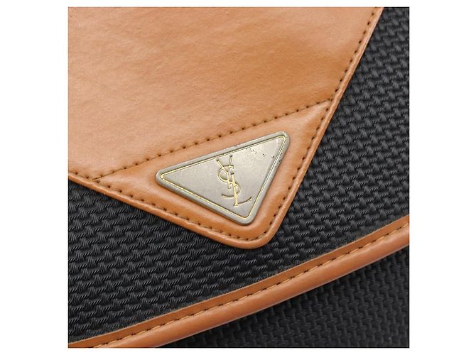 Autre Marque Borsa a tracolla SAINT LAURENT PVC Canvas Black Gold Auth 201465 Nero D'oro - vista 22