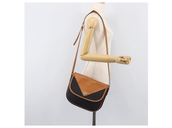 Autre Marque Borsa a tracolla SAINT LAURENT PVC Canvas Black Gold Auth 201465 Nero D'oro - vista 28