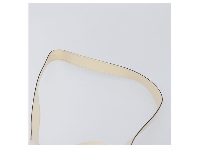 Céline CELINE Circle Schultertasche aus Leder Weiß Gold Auth 204441 Golden - Ansicht 14