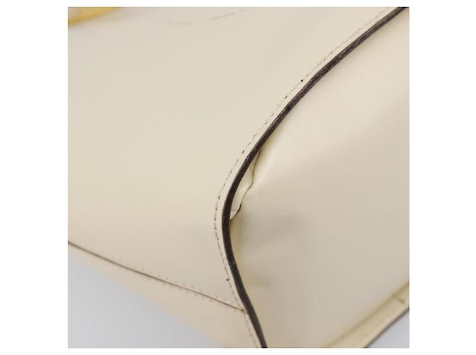 Céline CELINE Circle Schultertasche aus Leder Weiß Gold Auth 204441 Golden - Ansicht 16