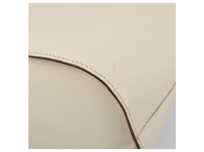 Céline CELINE Circle Schultertasche aus Leder Weiß Gold Auth 204441 Golden - Ansicht 17