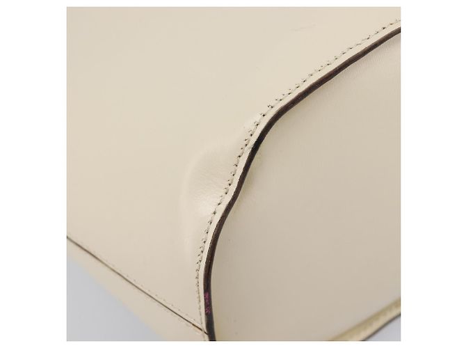 Céline CELINE Circle Schultertasche aus Leder Weiß Gold Auth 204441 Golden - Ansicht 18