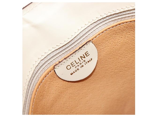 Céline CELINE Circle Schultertasche aus Leder Weiß Gold Auth 204441 Golden - Ansicht 23