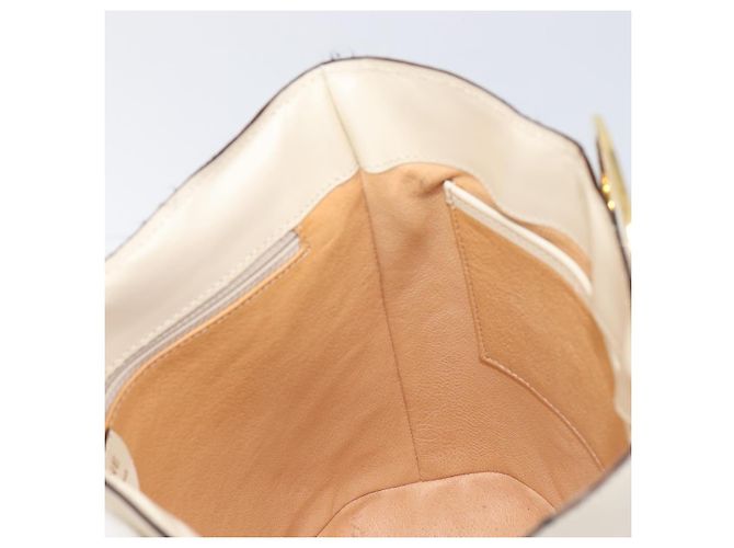 Céline CELINE Circle Schultertasche aus Leder Weiß Gold Auth 204441 Golden - Ansicht 24