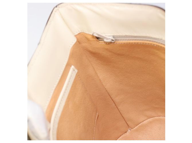 Céline CELINE Circle Schultertasche aus Leder Weiß Gold Auth 204441 Golden - Ansicht 25