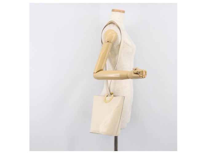 Céline CELINE Circle Schultertasche aus Leder Weiß Gold Auth 204441 Golden - Ansicht 29