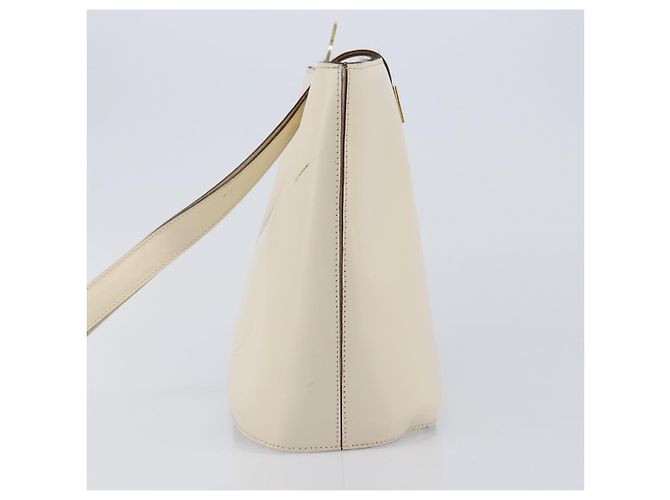 Céline CELINE Circle Schultertasche aus Leder Weiß Gold Auth 204441 Golden - Ansicht 3