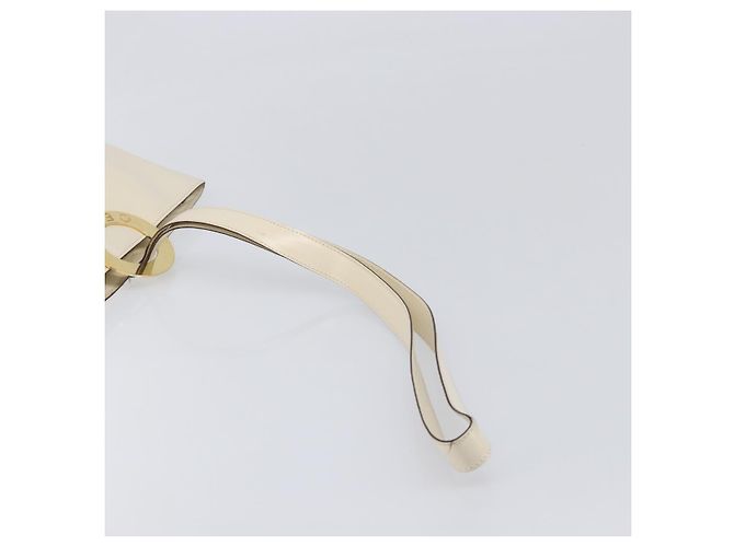 Céline CELINE Circle Schultertasche aus Leder Weiß Gold Auth 204441 Golden - Ansicht 7