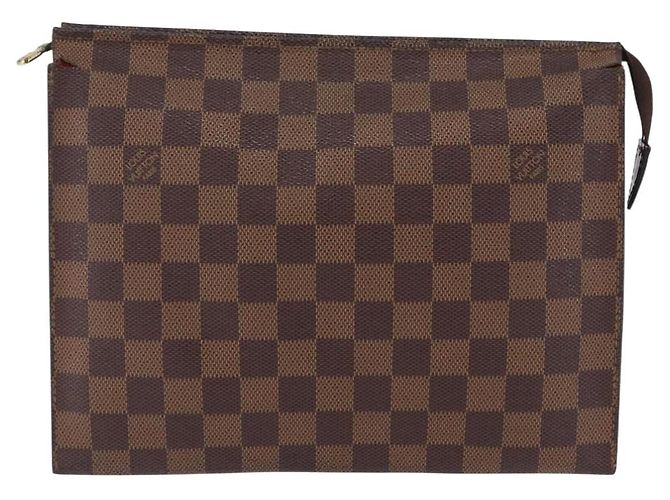 LOUIS VUITTON Damier Ebene Poche Toilette 26 Pouch N47543 LV Auth 202941 - vista 13