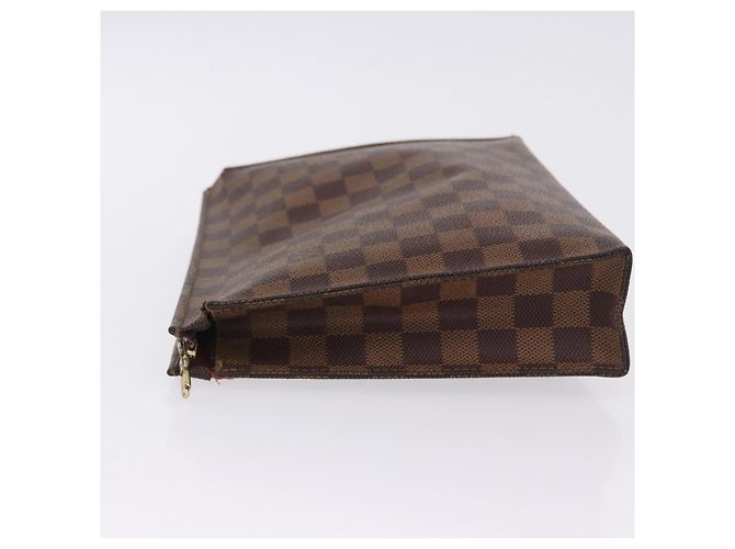 LOUIS VUITTON Damier Ebene Poche Toilette 26 Pouch N47543 LV Auth 202941 - vista 4