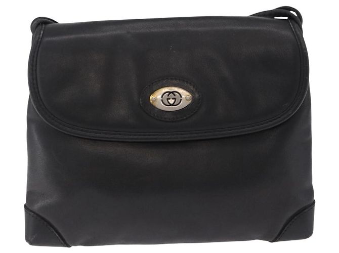 Bolsa de Ombro GUCCI em Couro Preta e Dourada 007 49 5548 Auth 203424 Preto Dourado - vista 13
