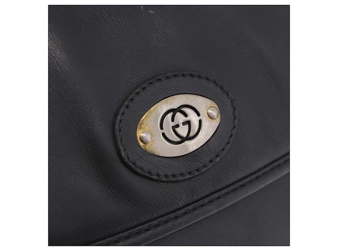 Bolsa de Ombro GUCCI em Couro Preta e Dourada 007 49 5548 Auth 203424 Preto Dourado - vista 21