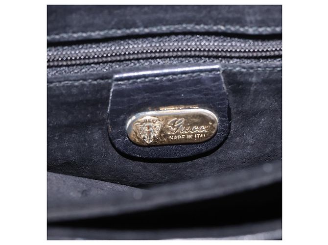 Bolsa de Ombro GUCCI em Couro Preta e Dourada 007 49 5548 Auth 203424 Preto Dourado - vista 24
