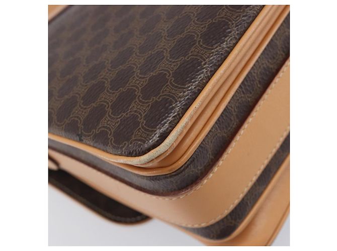 Céline Borsa a tracolla CELINE Macadam Canvas PVC Leather Brown Gold Auth 205135V Marrone D'oro - vista 10