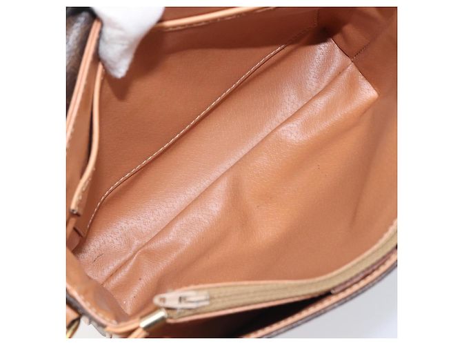 Céline Borsa a tracolla CELINE Macadam Canvas PVC Leather Brown Gold Auth 205135V Marrone D'oro - vista 11