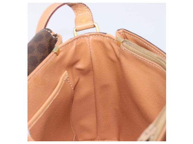 Céline Borsa a tracolla CELINE Macadam Canvas PVC Leather Brown Gold Auth 205135V Marrone D'oro - vista 21