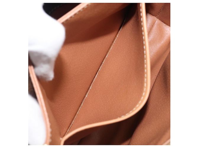 Céline Borsa a tracolla CELINE Macadam Canvas PVC Leather Brown Gold Auth 205135V Marrone D'oro - vista 23
