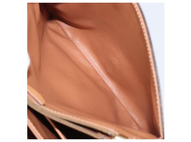 Céline Borsa a tracolla CELINE Macadam Canvas PVC Leather Brown Gold Auth 205135V Marrone D'oro - vista 27