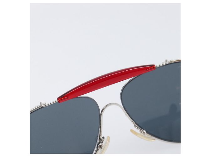 PRADA Sunglasses Metal Yellow Red Auth BA15496 - view 10