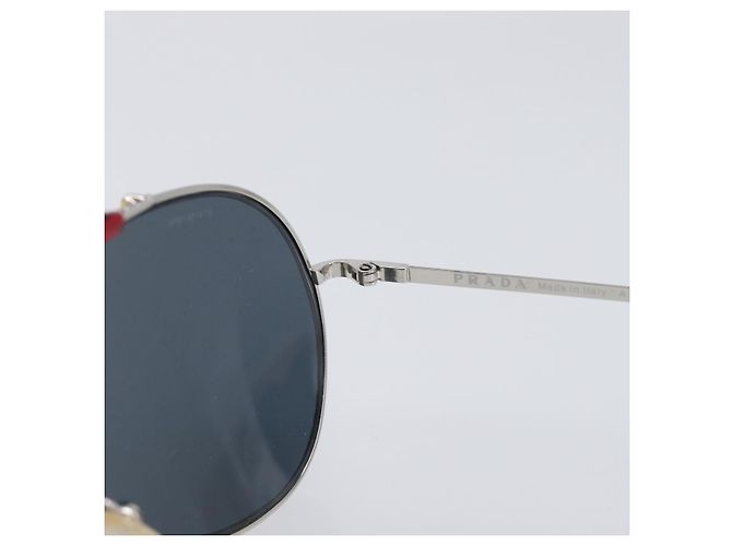 PRADA Sunglasses Metal Yellow Red Auth BA15496 - view 16