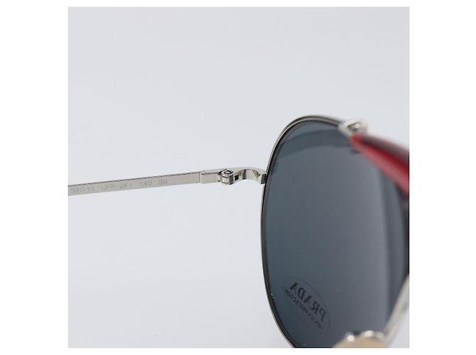 PRADA Sunglasses Metal Yellow Red Auth BA15496 - view 18