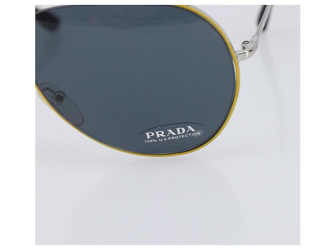 PRADA Sunglasses Metal Yellow Red Auth BA15496 - view 7