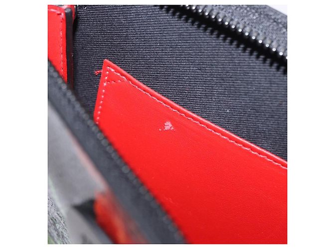 Borsa a pochette Christian Louboutin in pelle nera e argento Auth ka6300A Nero - vista 11