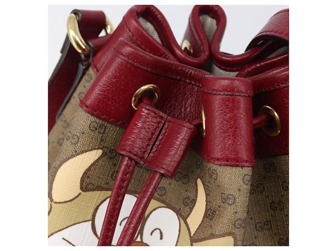 Borsa GUCCI Micro GG Supreme x Doraemon Fujiko Pro PVC Beige 655597 Auth 204039SM D'oro - vista 18