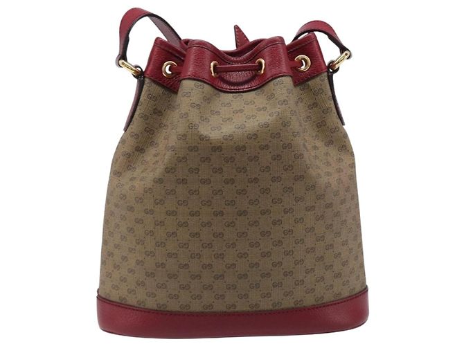 Borsa GUCCI Micro GG Supreme x Doraemon Fujiko Pro PVC Beige 655597 Auth 204039SM D'oro - vista 2