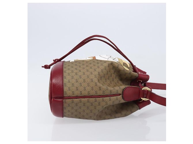 Borsa GUCCI Micro GG Supreme x Doraemon Fujiko Pro PVC Beige 655597 Auth 204039SM D'oro - vista 3