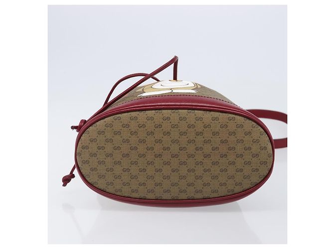 Borsa GUCCI Micro GG Supreme x Doraemon Fujiko Pro PVC Beige 655597 Auth 204039SM D'oro - vista 5