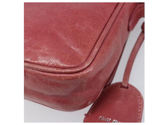 Borsa a tracolla Miu Miu Vitellolux Pink Silver Auth 203688A Argento Rosa - vista 17