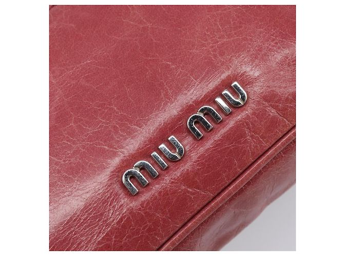 Borsa a tracolla Miu Miu Vitellolux Pink Silver Auth 203688A Argento Rosa - vista 19