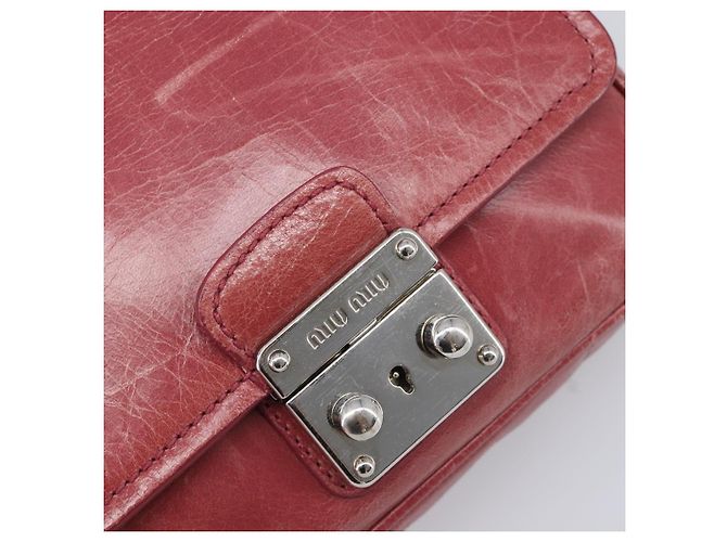 Borsa a tracolla Miu Miu Vitellolux Pink Silver Auth 203688A Argento Rosa - vista 20