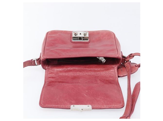 Borsa a tracolla Miu Miu Vitellolux Pink Silver Auth 203688A Argento Rosa - vista 22