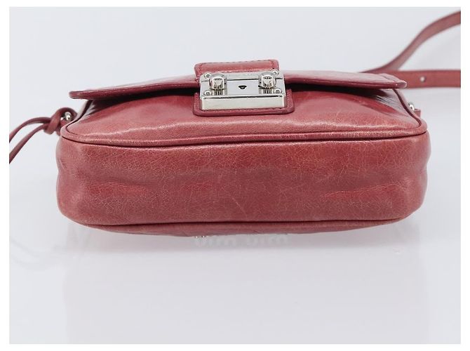 Borsa a tracolla Miu Miu Vitellolux Pink Silver Auth 203688A Argento Rosa - vista 5