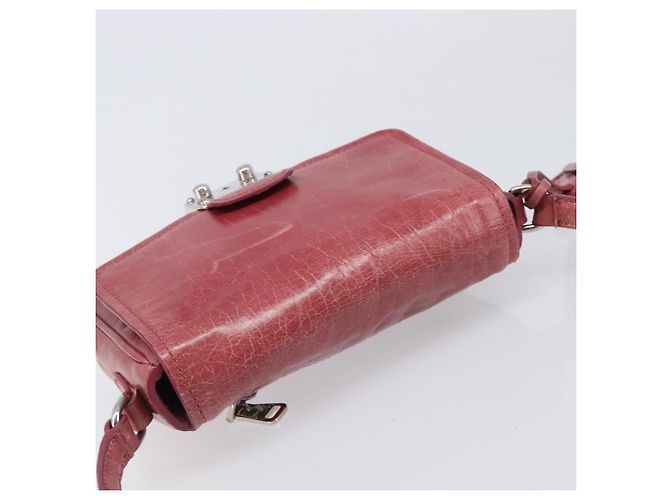 Borsa a tracolla Miu Miu Vitellolux Pink Silver Auth 203688A Argento Rosa - vista 6